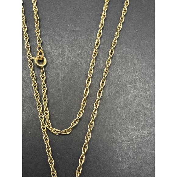 SOLID 14k Yellow Gold Filled Floating Opal Chip Pendant w/ 1/20 12K Necklace - Picture 7 of 16